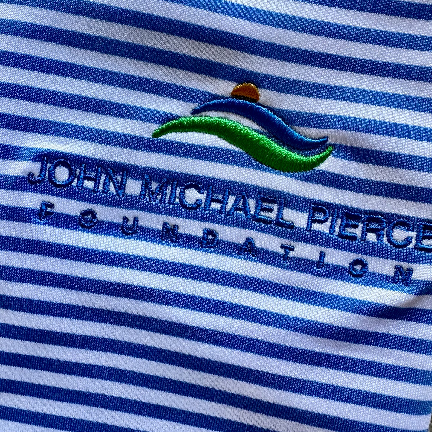 Sea Blue Striped Golf Shirt